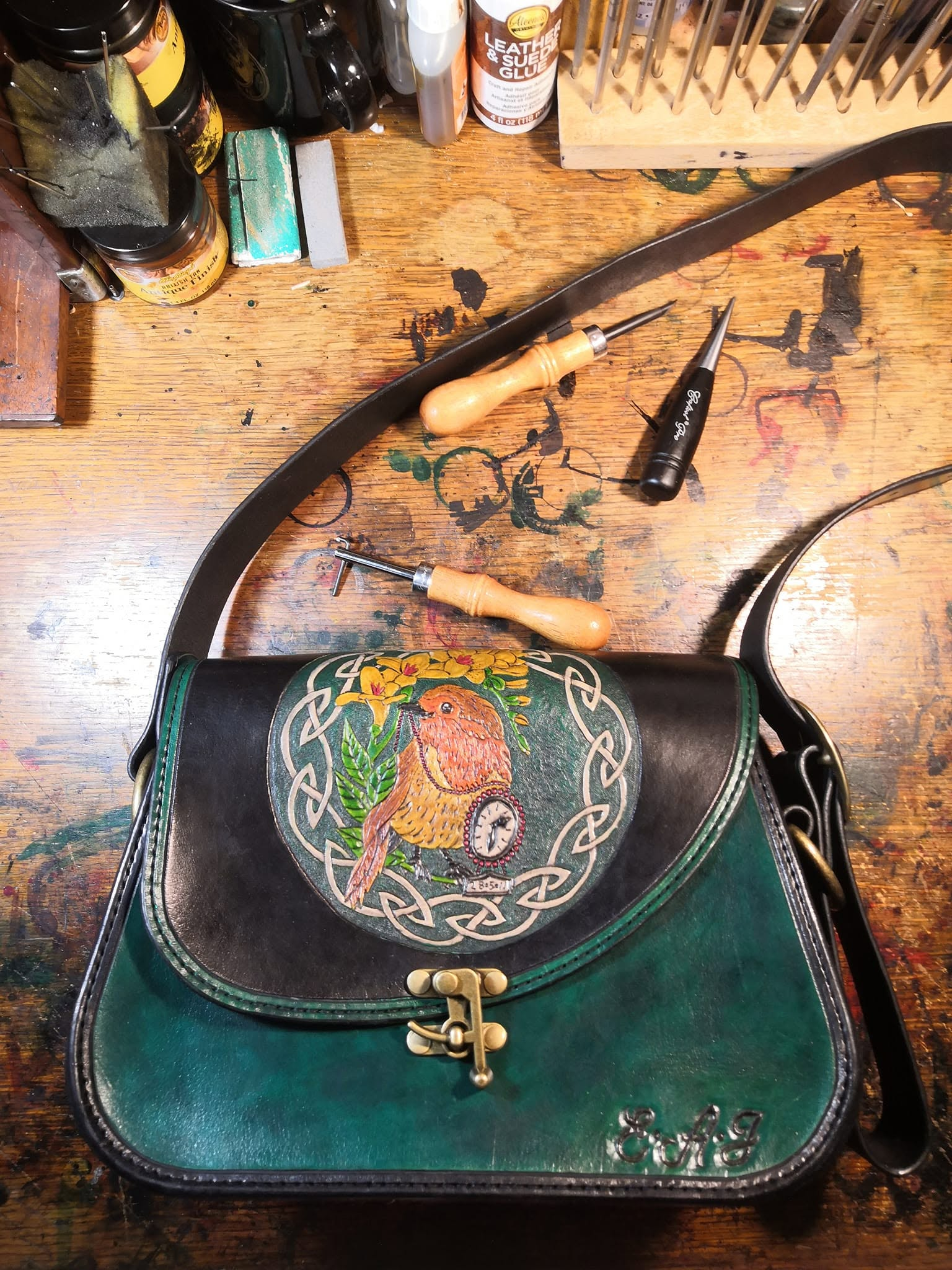 Robin Celtic knotwork shoulder bag