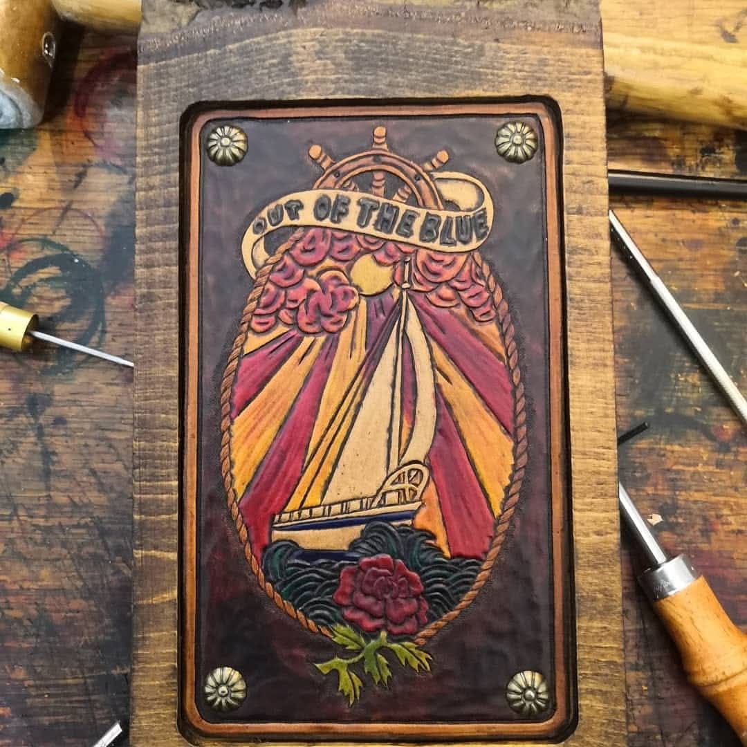 Out of the Blue carved artwork