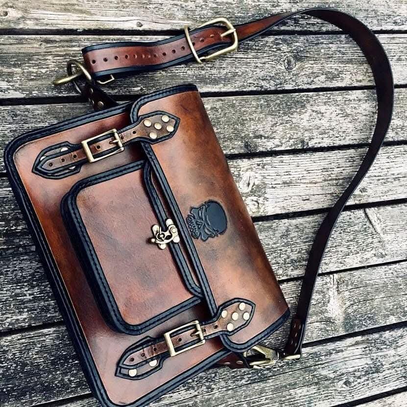 Bespoke leather laptop bag