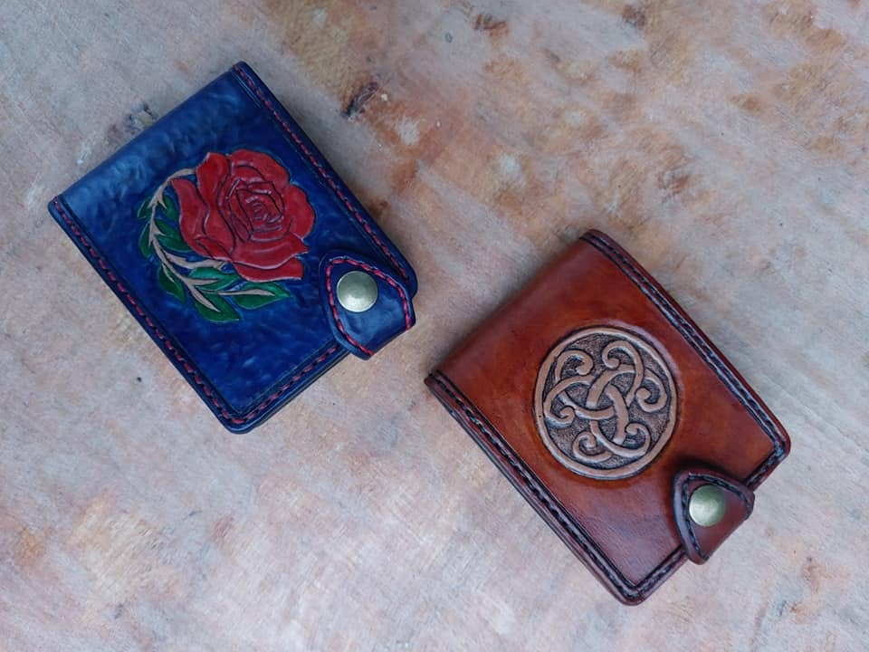 Rose and Celtic wallet pair